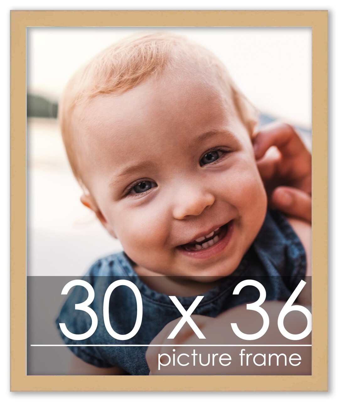 30x36 Solid Wood Picture Frame with UV-Resistant Acrylic & Acid-Free Backing, Available in 6 Finishes: Matte Black, Matte White, Metallic Bronze, Silver, Natural Wood Grain & Mahogany